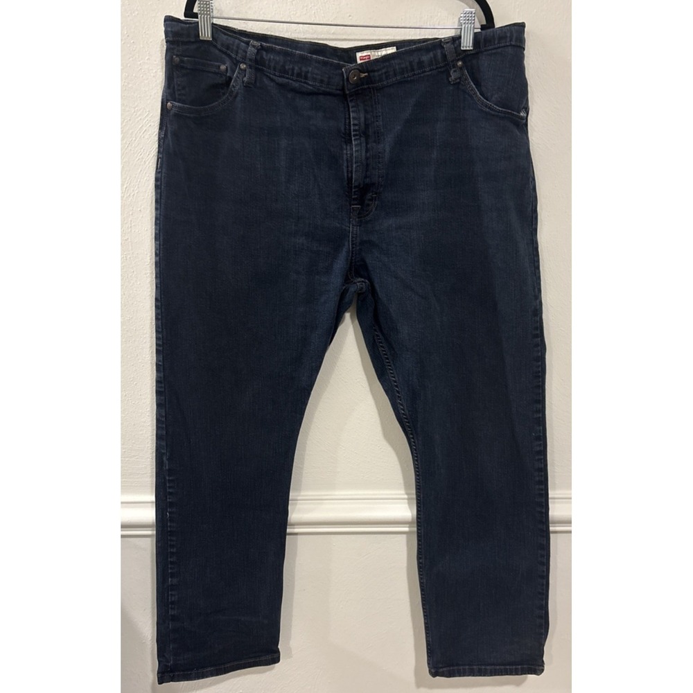Wrangler Mens 42x30 Relaxed Fit Blue Jeans Denim Classic Work